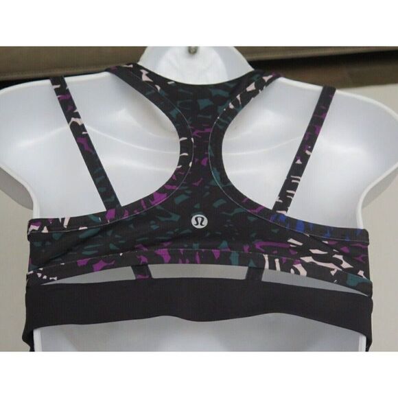 Lululemon Women’s Sz 6 Black/Multicolor Energy Sports Bra - Picture 7 of 7